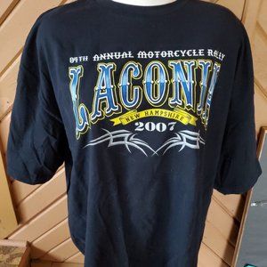 Vintage 2007 Laconia New Hampshire Motorcycle Rally Black Sz XXL 100% Cotton